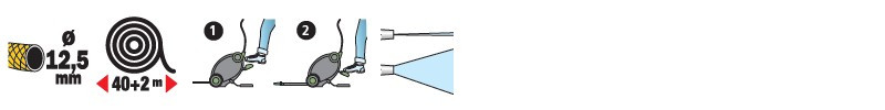 Devidoir tuyau d'arrosage automatique a pedale 40m sur roues acquafoot ribimex - af_2