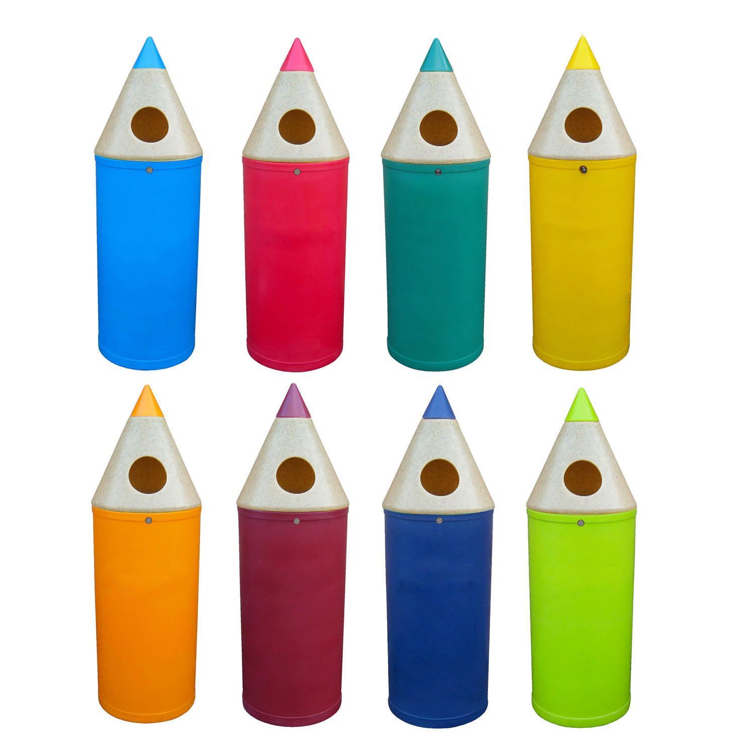 Poubelles de tri sélectif - Forme crayon - 2 flux (42L ou 52L) - Personnalisables_2