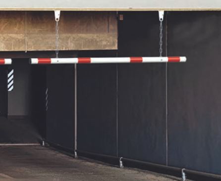 Bavette limiteur de hauteur - compatible portique - fixation par chaîne 500 mm et anneaux - longueur 1500 mm_2