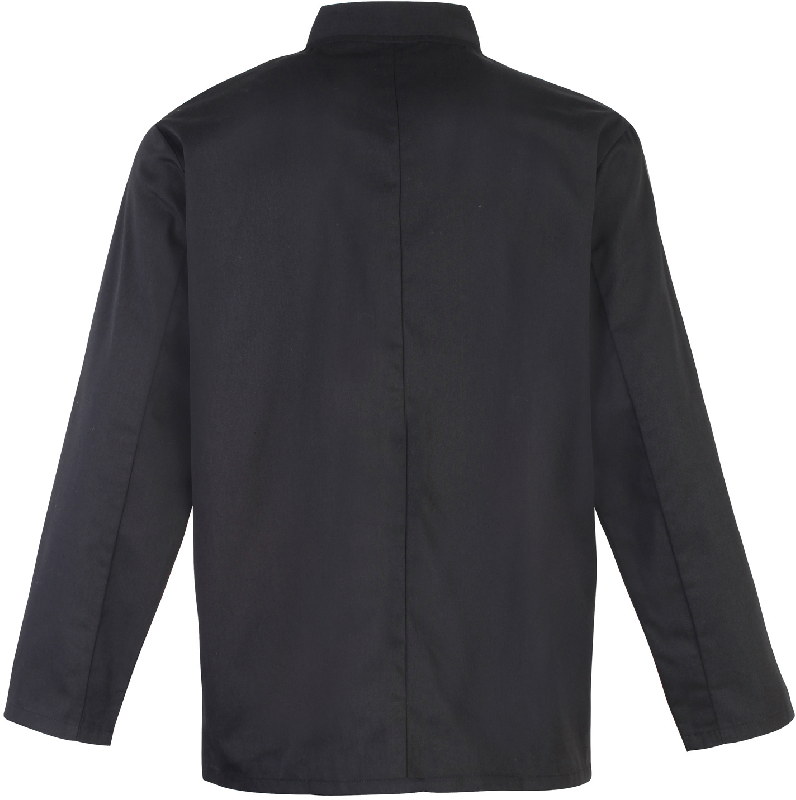 Veste de cuisine manches longues à boutons pression - PR665 - Col mao, lavage industriel et tissu twill_2