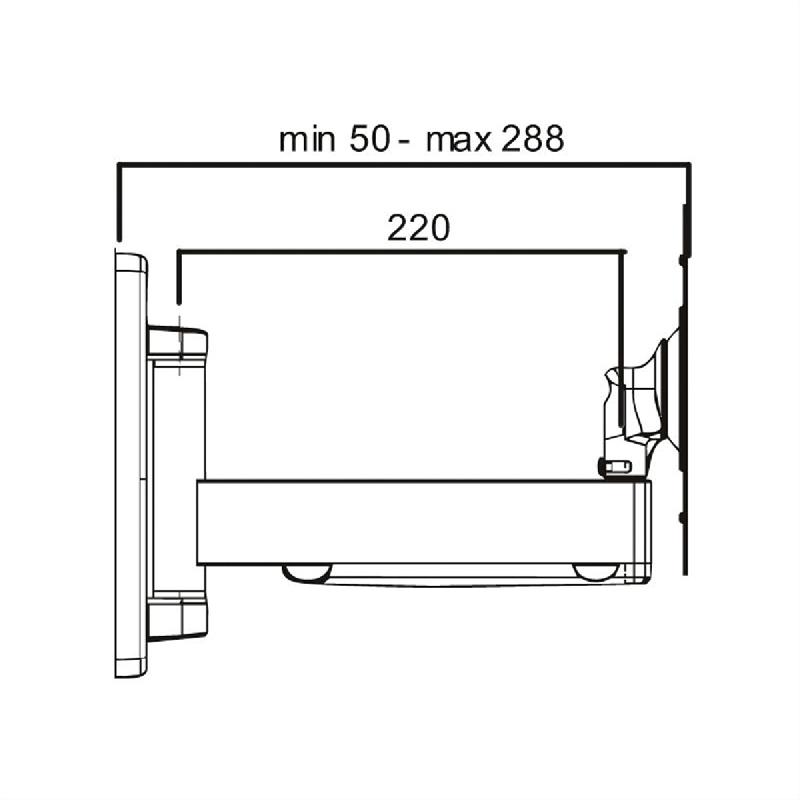 ROLINE Bras LCD pivotant, extra long, 4 pivots, montage mural_2