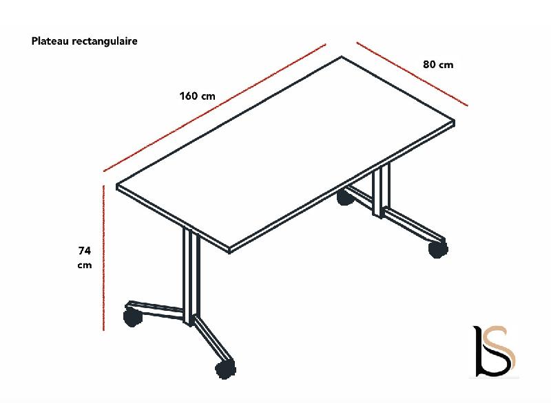 Table abattante polyvalente avec plateau rectangulaire - MDD - 160 x 80 cm_2