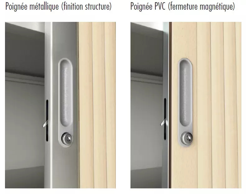 Armoire de rangement métallique - 4 étagères - rideau PVC - Hauteur : 198 cm So Salamanca_2