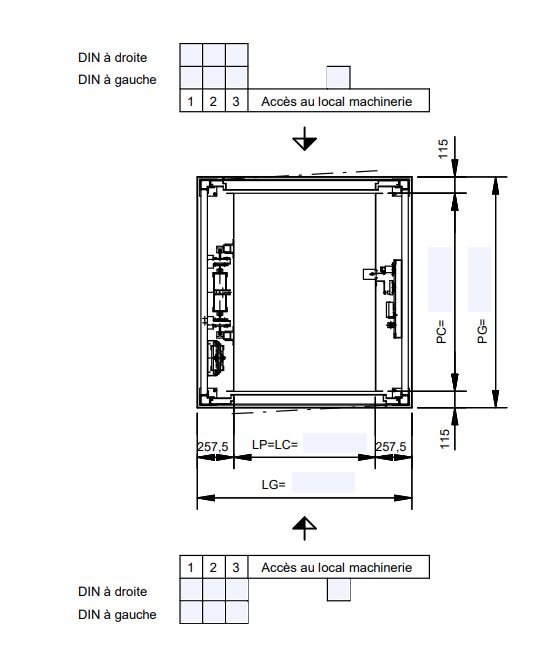 Monte-charge avec treuil à transmission par vis sans fin