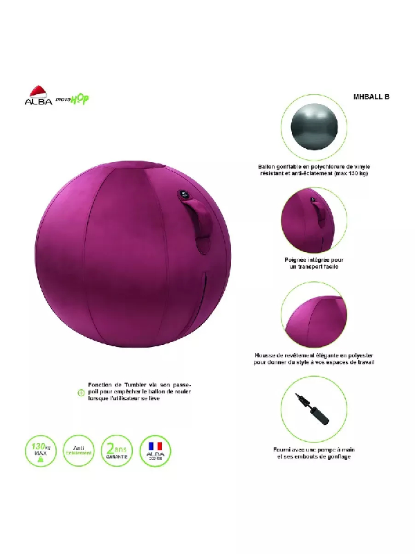 Ballon ergonomique ERGOBALL rouge saphir_2