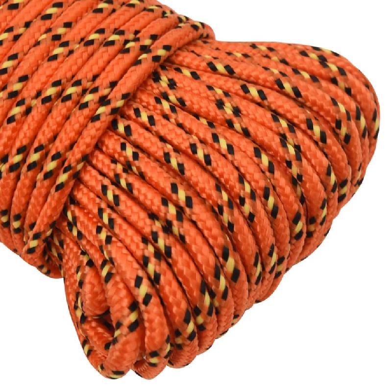 Vidaxl corde de bateau orange 4 mm 25 m polypropylène 152645_2