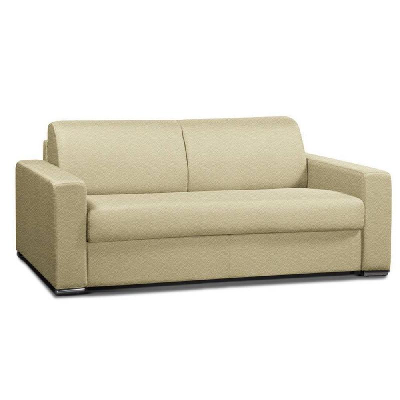 Canapé convertible 2-3 places Select - Matelas 16 cm - Sommier à lattes 120 cm - Polyuréthane écru - Système d'ouverture Express_2