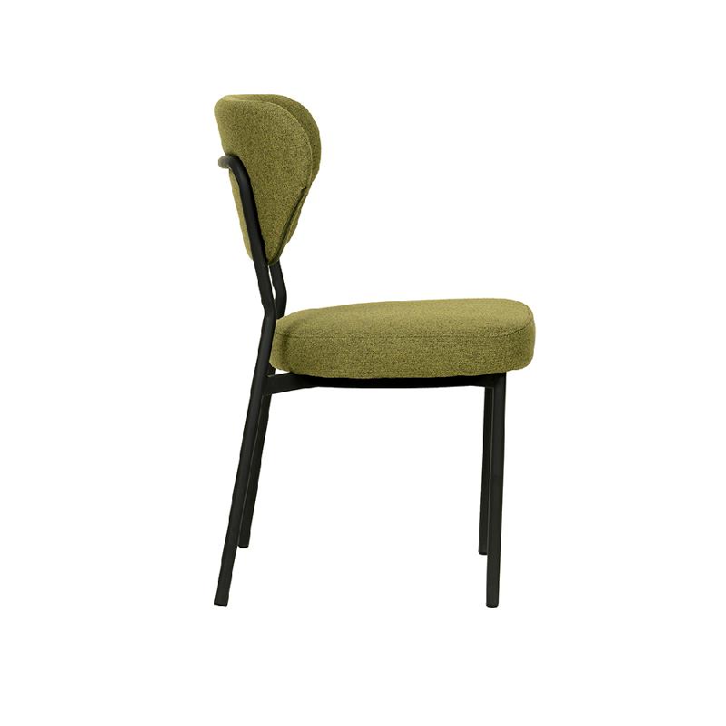Duko - Chaise empilable en tissu vert_2