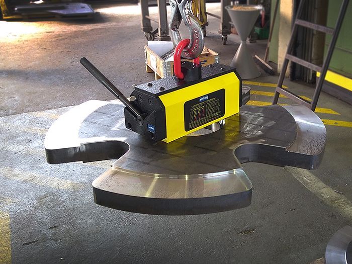 Aimant de levage 2000kg - maniement à deux mains via levier avec blocage de sécurité - Elift Série Assfalg_2