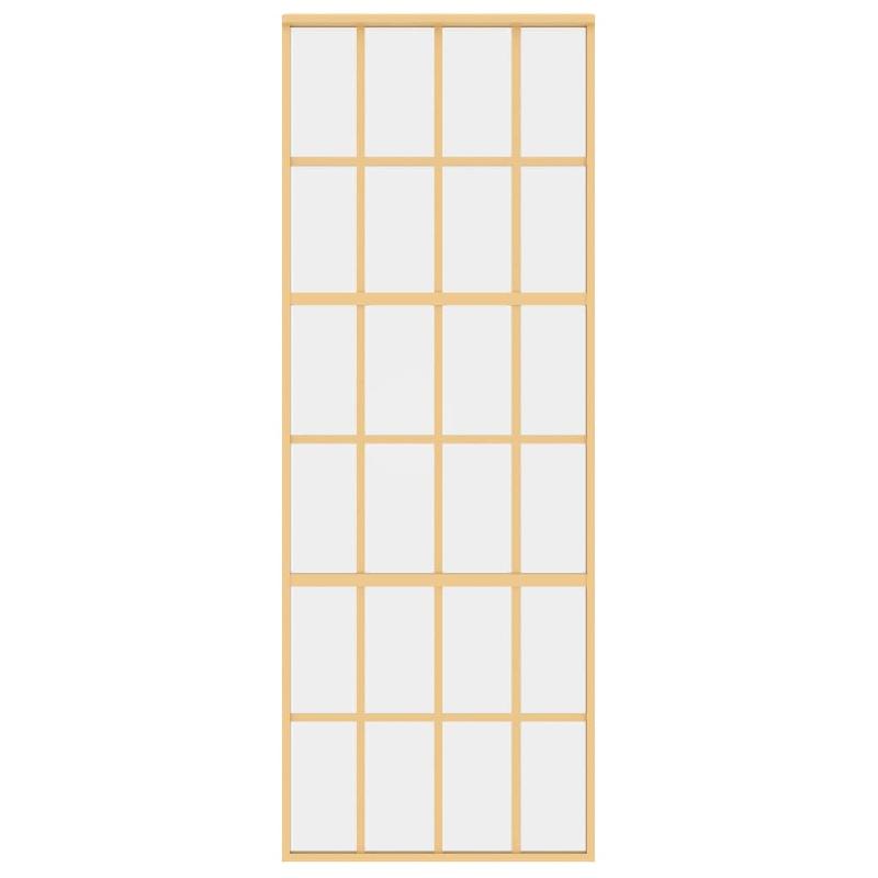 Vidaxl porte coulissante doré 76x205 cm verre esg clair et aluminium 155172_2