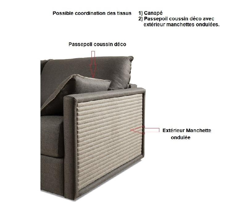 Canapé convertible express ONDA - 120x190 cm - tissu personnalisable - design contemporain et confort_2
