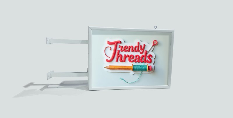 Enseigne drapeau lumineux double face - LED - Structure rigide et plaques de méthacrylate_2