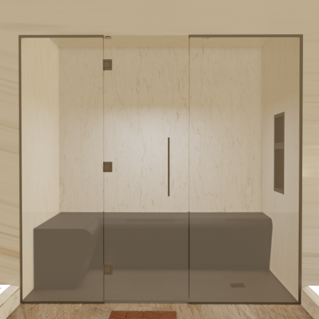 Kit de construction cabine de douche hammam - Paroi vitrée à carreler 200x120 avec générateur vapeur inclus_2