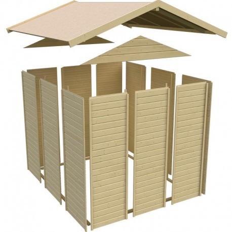 42558 - Abri de jardin Dahme 1 en bois brut 2,21m² - panneaux 14mm - double porte - Karibu_2