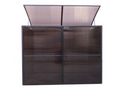 Double cache-poubelle avec finition époxy et protection contre les intempéries