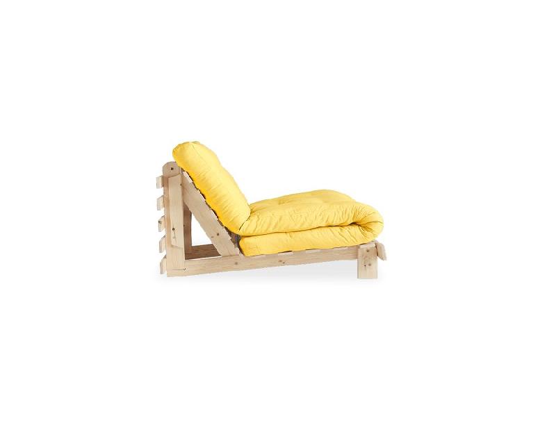 Fauteuil convertible futon ROOTS - pin naturel - coloris jaune - couchage 90 x 200 cm - design japonais et scandinave_2