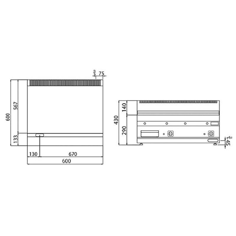 Plaque de cuisson électrique - 9 kW - Lisse  - Mario 600 | GGM -EBK66-E_2