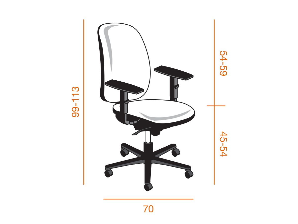 Fauteuil de bureau SISTEM - dossier tapissé - ergonomique et réglable - fabrication italienne_2