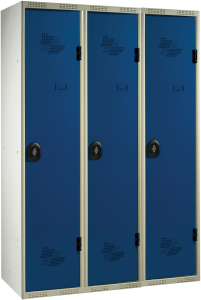 Vestiaire professionnel avec 3 armoires colorées - Séparation centrale - Fabrication française - ra3vosb3_2