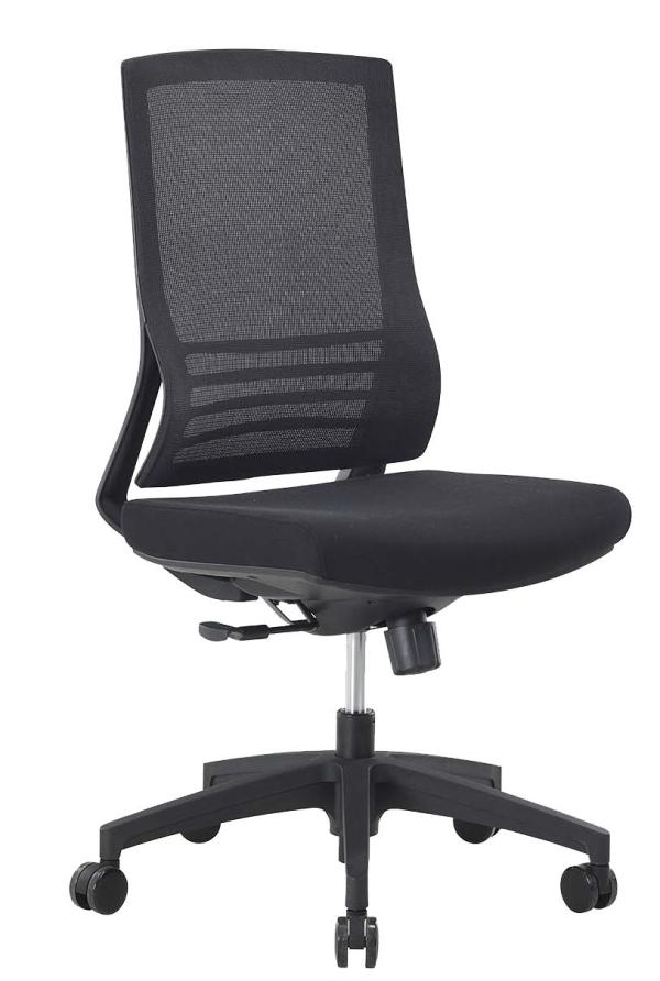 Siège bureautique Gower - mécanisme synchrone, dossier filet noir, support lombaire, coloris noir_2