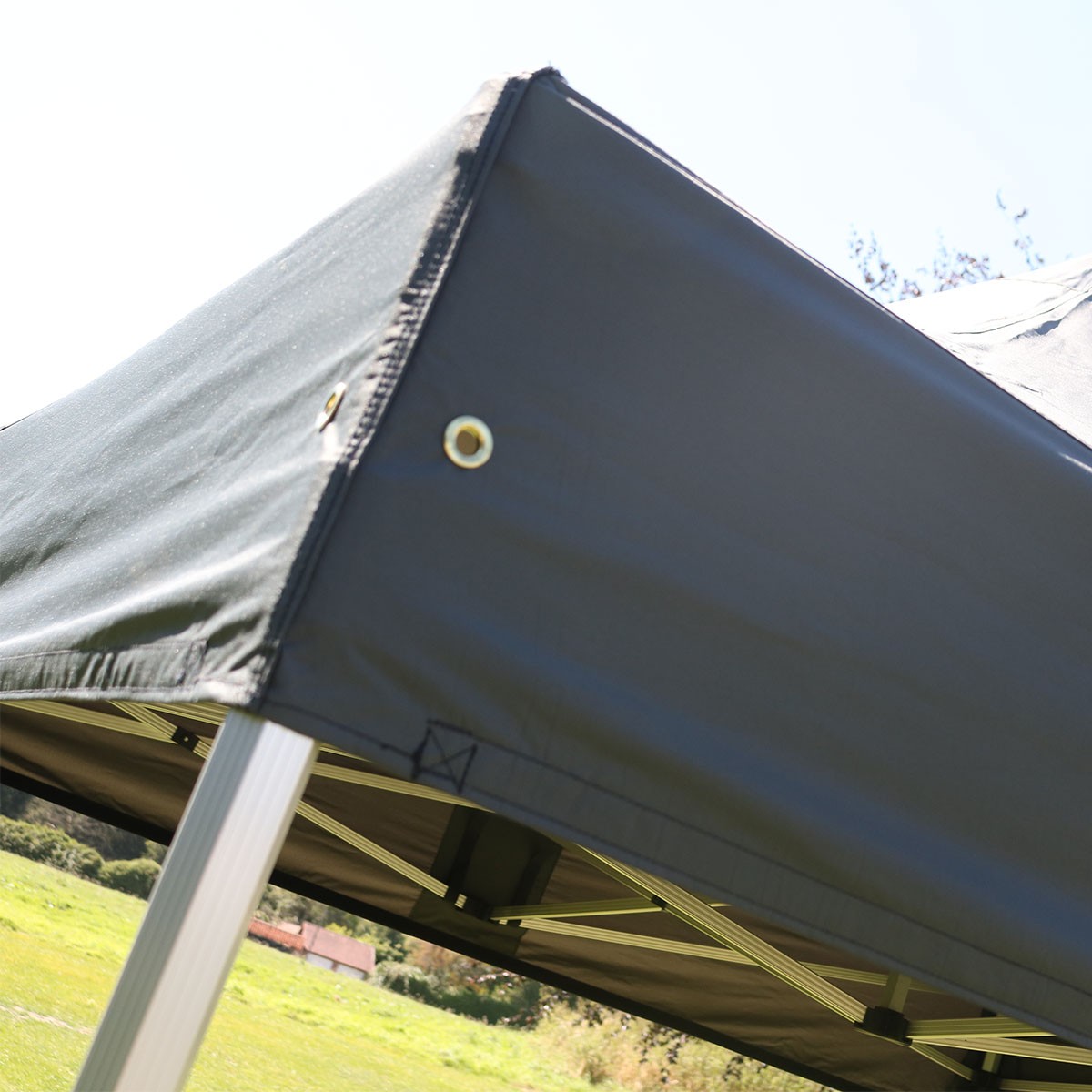 Tente pliante grise 3x3m - 300g/m² - aluminium hexagonal 40mm - usage professionnel_2