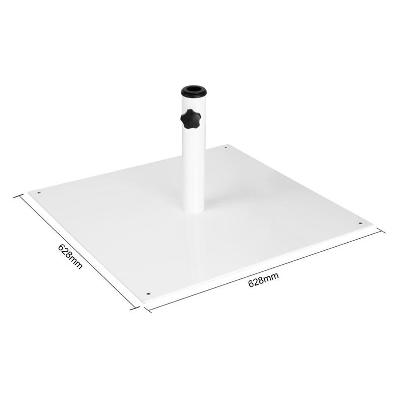 Pied de parasol plat en métal blanc 18kg | Bolero - FU510_2