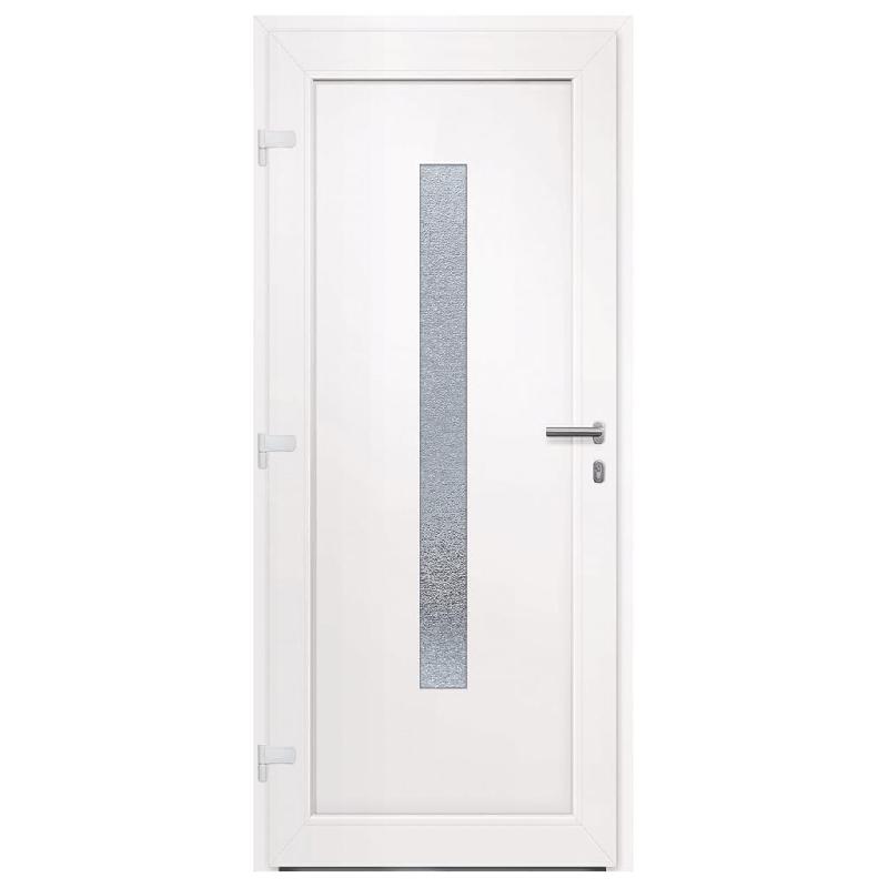 Vidaxl porte d'entrée blanc 88x200 cm pvc 3157074_2