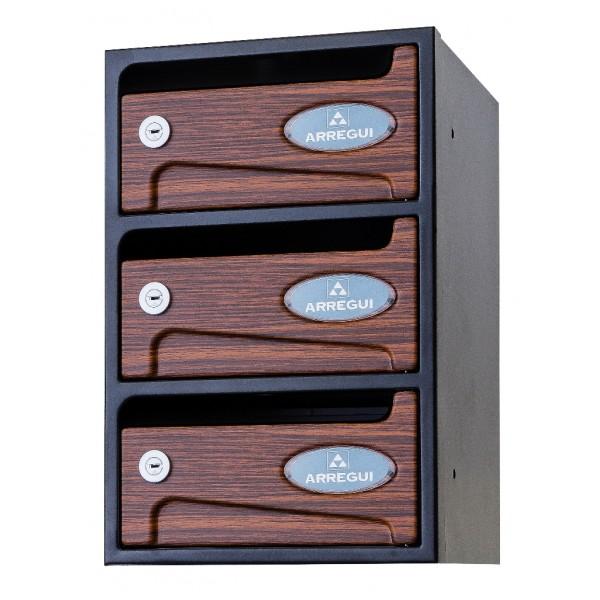 Básico - Arregui - Boîtes aux lettres collectives intérieures en acier noir - Serrure sécurité niveau 1 EN13724_2