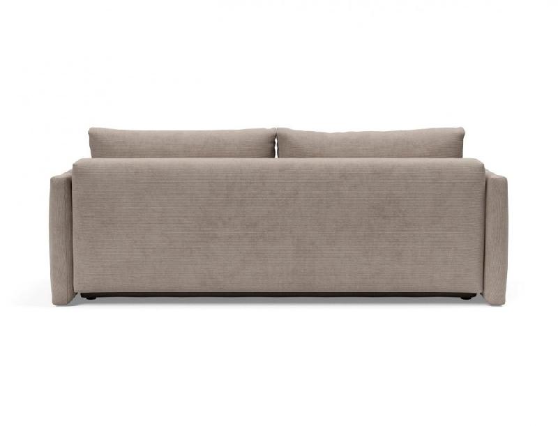 Innovation Living - Canapé convertible à ouverture assistée Tripi Cordufine beige - Lit 150x200 cm avec rangement_2