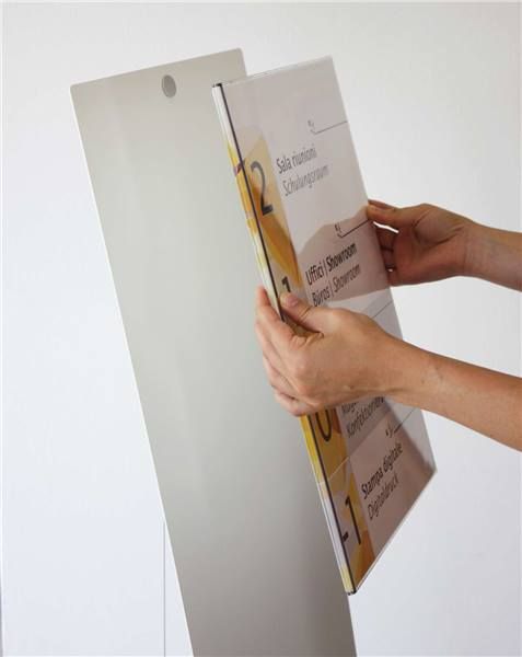 Gamme Olympe - Totem intérieur modulable en acier laqué blanc - Direct Signalétique_2