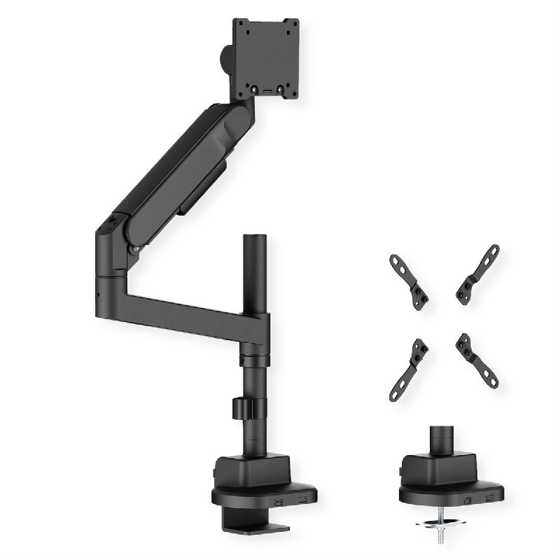 ROLINE Support LCD lourd, montage sur bureau, 4 articulations, jusqu'à 22/27 kg, noir_2