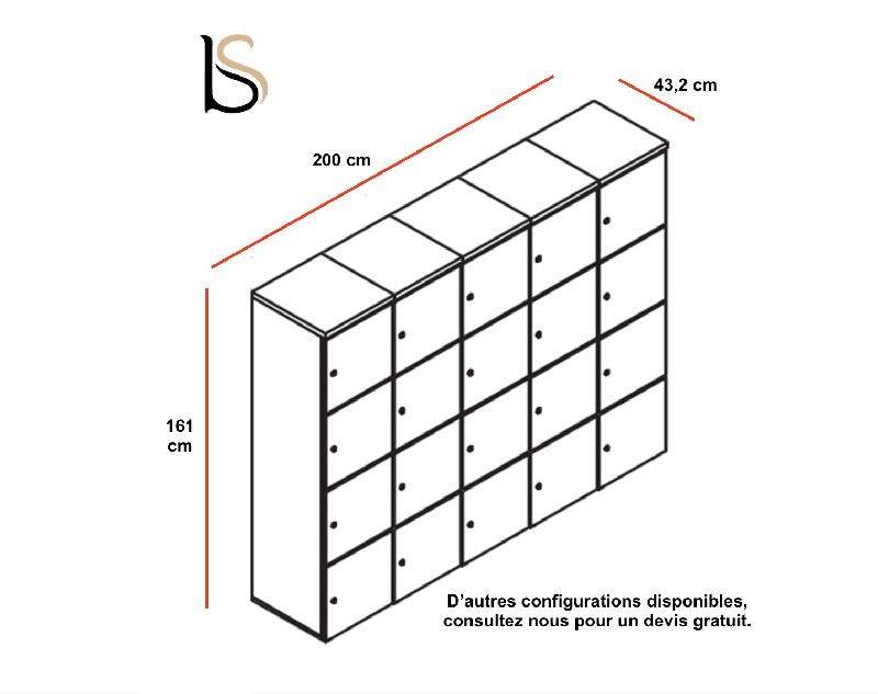 Casiers de rangement - MDD - A clé, 20 cases_2