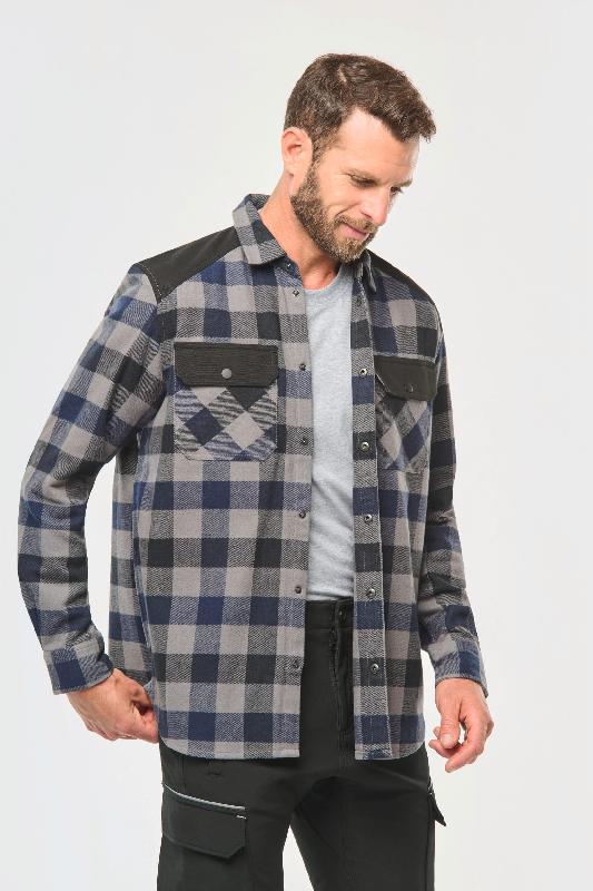 Chemise de travail à carreaux avec poches homme - 100% coton - Réf: WK520_2