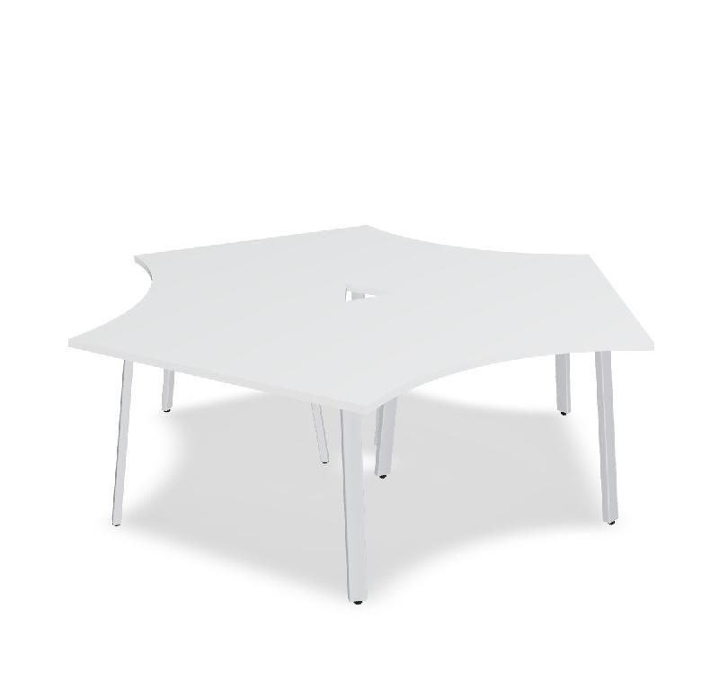 Bureau bench 3 personnes Ogi A - MDD. - Blanc 9010, Blanc_2
