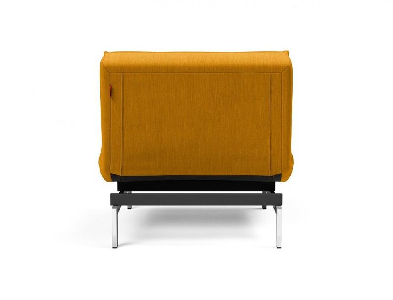 Fauteuil design convertible Splitback Chrome - 90*115 cm - Tissu Elegance Burned Curry - Innovation Living_2