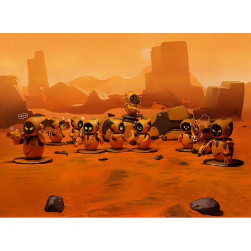 Robot jaune-orange capable d'interagir avec d'autres Eilik