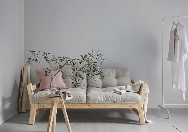 Banquette convertible futon Step - Pin massif coloris naturel - Couchage 70x200 cm_2