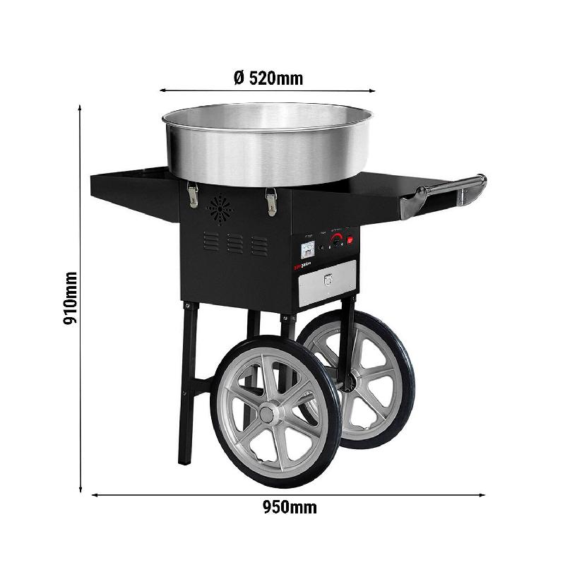 Machine à barbe à papa professionnelle avec chariot cuve Ø 52 cm - noire_2