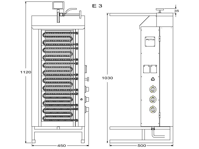 Machine à kebab électrique E3 POTIS_2