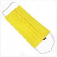 Mask3p-jaune-citron - Masque en tissu 3 plis - VDM - 100% coton avec barrette nasale et double épaisseur_2