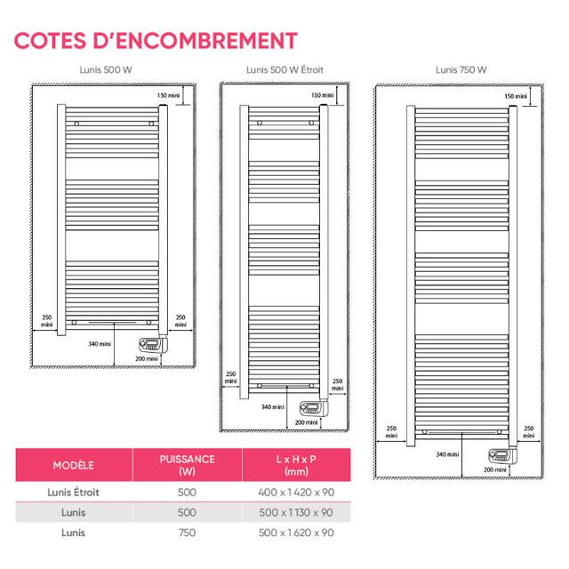 Radiateur sèche-serviettes digital détection Lunis 500W blanc - Atlantic - 850576_2
