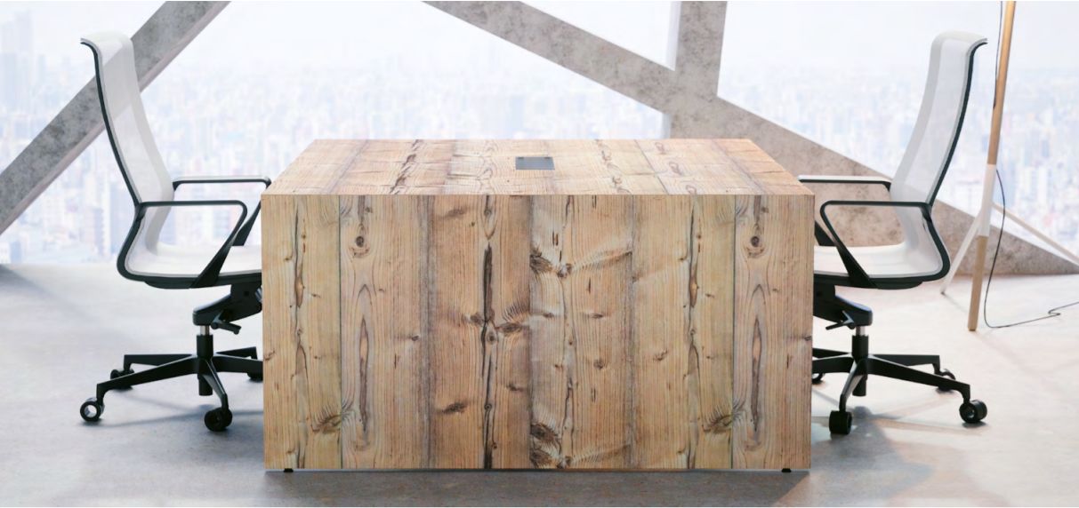 Table de conférence Spacia - larges dimensions - panneaux Structurex - coupe d'onglet soignée_2