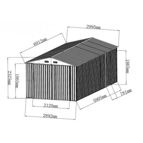 Garage double portes en acier traité avec peinture de qualité