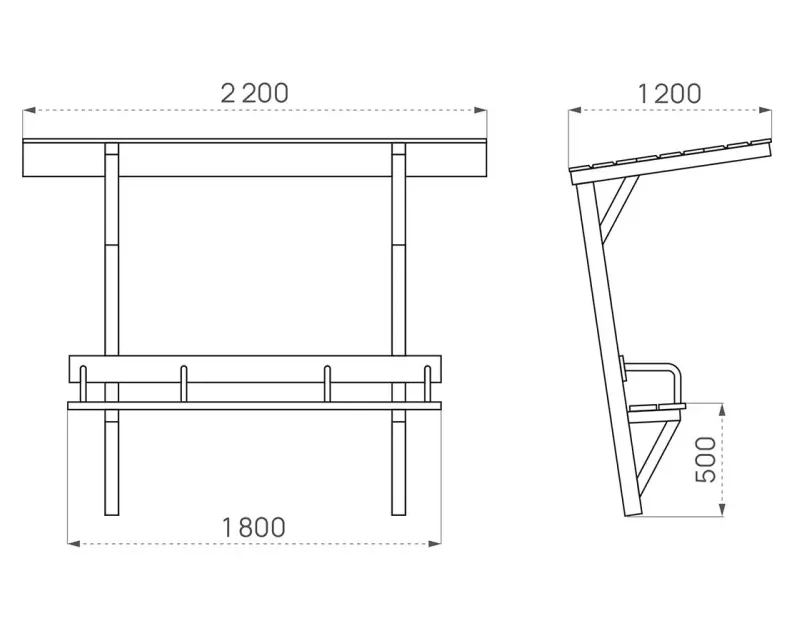 Banc extérieur avec toit pour seniors Londres_2