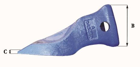 Dents de godet adaptables Feurst AF 6452 SP - 18.2 kg - Dimensions précises en mm_2