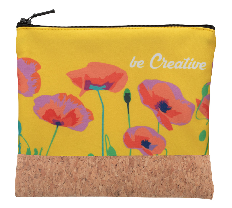 Trousse de toilette zippée en polyester et liège naturel - Impression sublimation - Minimum 50 pièces_2