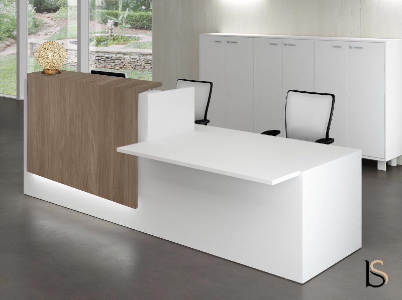 Banque d'accueil Z2 blanche avec accès handicapés - Officity - 206, Droite, Blanc, Orme_2
