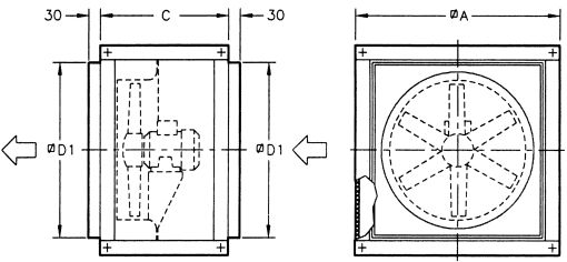 Cjtht-100-6t-4 - ventilateur atex - extracteur de fumées - 980 tr/min - 47000 m³/h - 3 kW_2