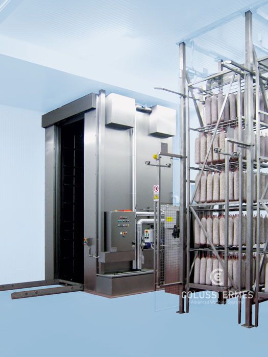 Lavage balancelles - laveuses industrielles alimentaires Colussi Ermes - jusqu’à 30 balancelles/heure - sur mesure, acier inox et programmes personnalisés_2