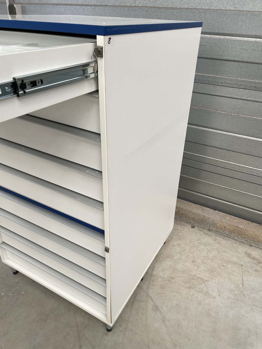 Meuble d'occasion de laboratoire avec tiroirs - ATEX - 9 tiroirs sur pieds métal - P21091157_2